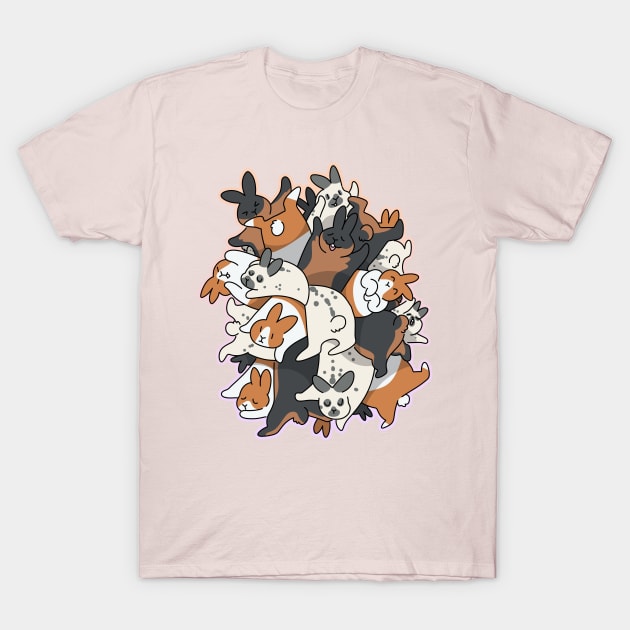 Bunny Pile T-Shirt by goccart